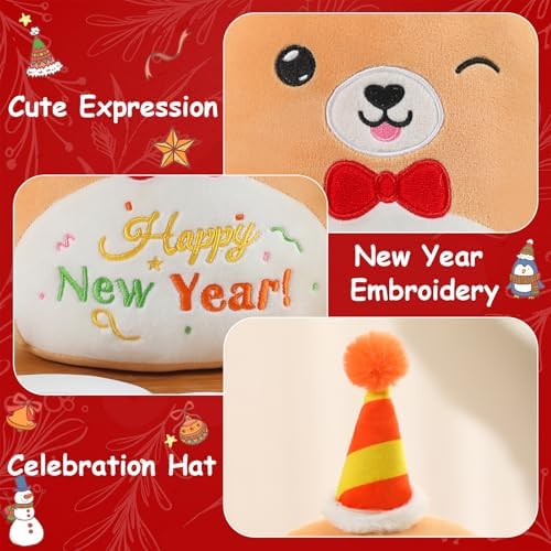 SQEQE Happy New Year Kawaii Dog Plush Toy 10 Inch