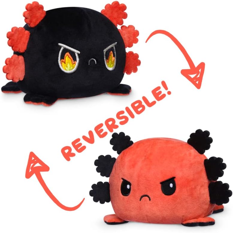 TeeTurtle Reversible Axolotl Plushie - Fire Eyes