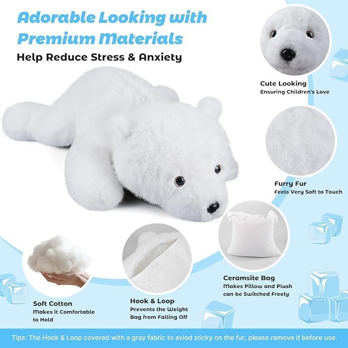 Bobbie Laxi 23 Polar Bear Weighted Plush Toy