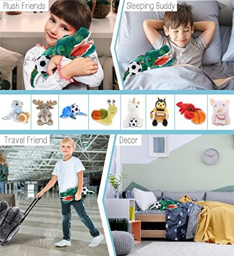 DolliBu Green Alligator Plush with Soccer Ball - 18 Inches