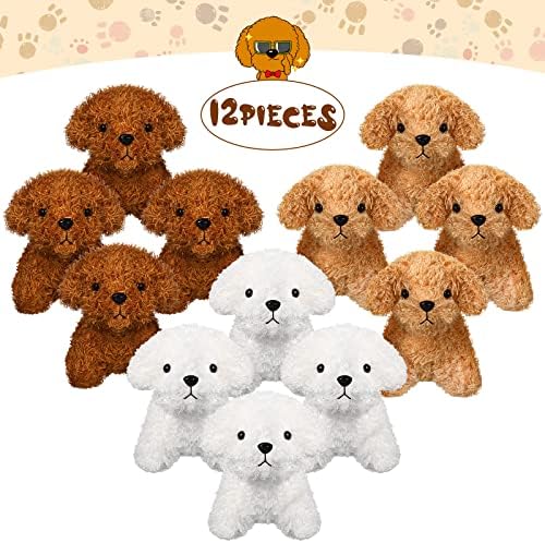 Skylety 12-Pack Mini Shaggy Dog Plush Toys