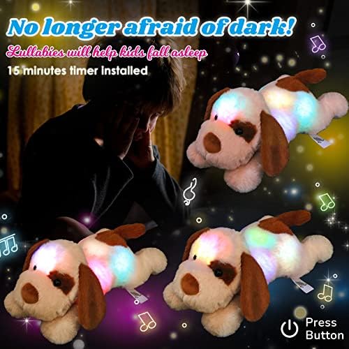Cuteoy Musical Plush Dog with LED Light-up Nightlight Toy