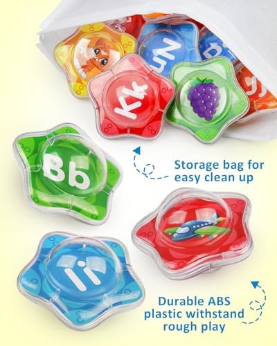 Coogam 26pcs Starfish Floating Alphabet Letters Bath Toy Set