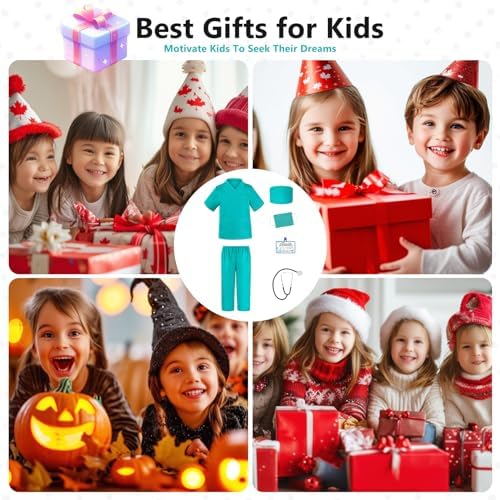 Rizuko Kids Doctor Costume 6PCS Halloween Set