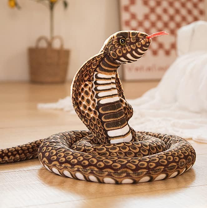 67 Inch Realistic King Cobra Plush Toy Snake