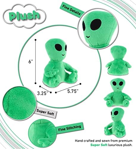 DolliBu Green Alien Plush Toy 6 Inches