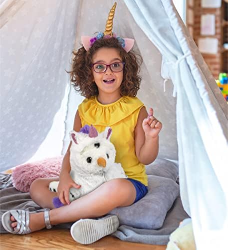 DolliBu White Owl Unicorn Plush Stuffed Animal - 85 Inches