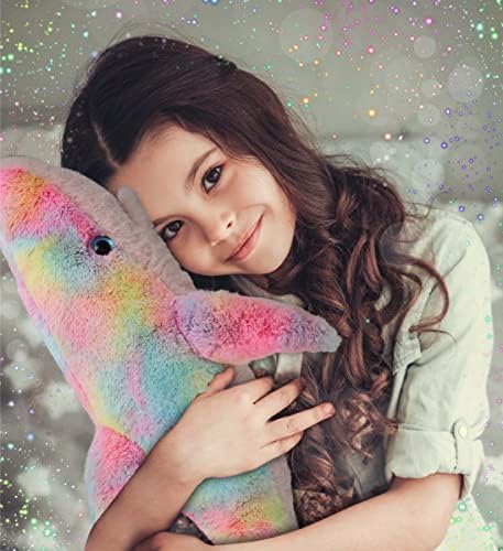 DolliBu Large Rainbow Shark Plush Toy