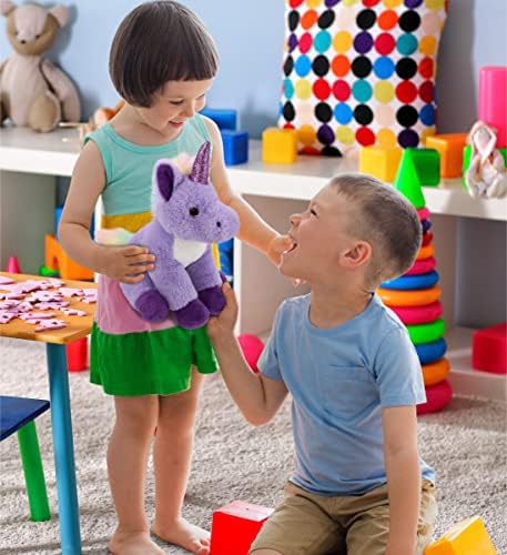 DolliBu Plush Purple Unicorn Toy - 9 Inches Huggable
