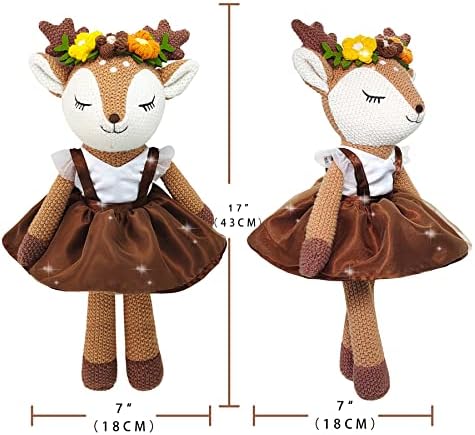 Cute 17 Deer Plush Toy with Red Antlers