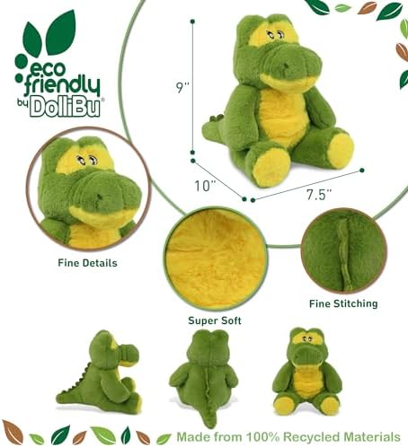 DolliBu Alligator Plush Toy Soft Eco-Friendly 9 Inches