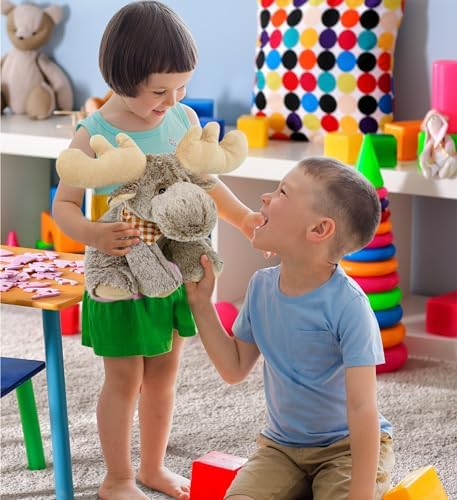 Puzzled DolliBu 12 Inch Fluffy Moose Plush Toy