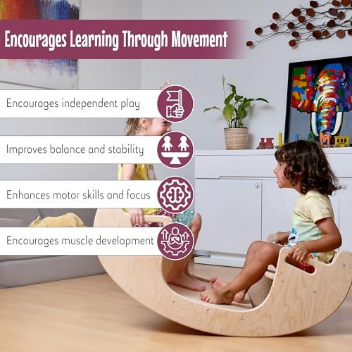 Kidodido Montessori Wooden Seesaw for Kids