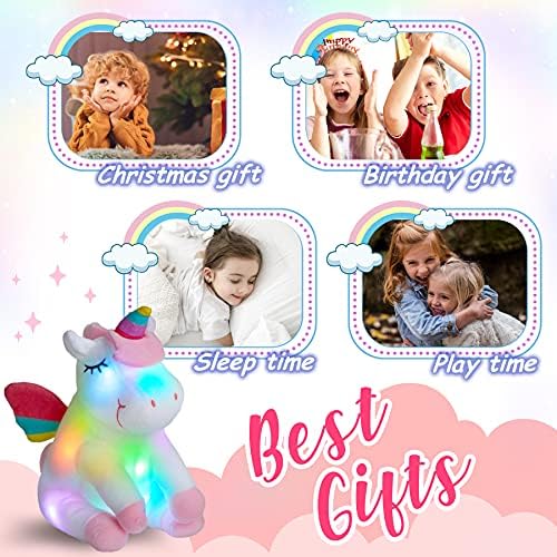 Athoinsu 12 Inch Light Up Unicorn Plush Toy