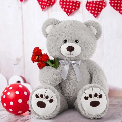 MorisMos 36in Giant Gray Teddy Bear Plush Toy
