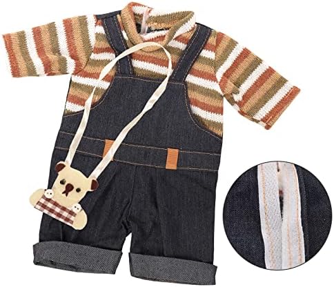 Miunana Baby Doll Dress with Bear Backpack for 35-45 CM Doll