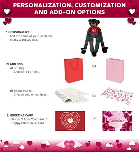 DolliBu I Love You Valentine Black Bear Plush Toy