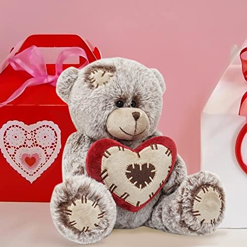 10 Inch Plush Teddy Bear with Red Heart Pillow