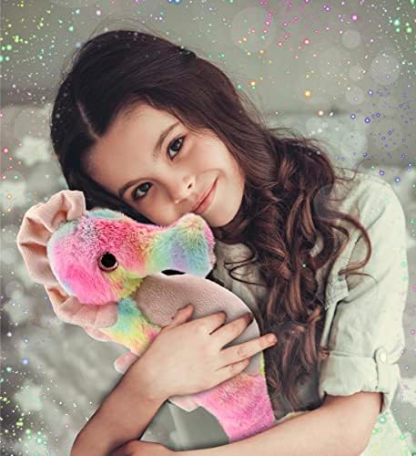 DolliBu Rainbow Seahorse Plush 15 Inches