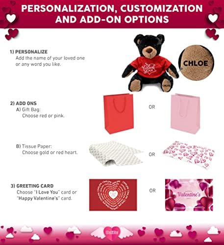 DolliBu I Love You Valentine Plush Black Bear