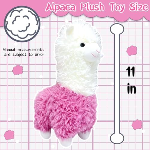 NuomiYue Cute Pink Alpaca Plush Toy 11 Soft Stuffed Animal
