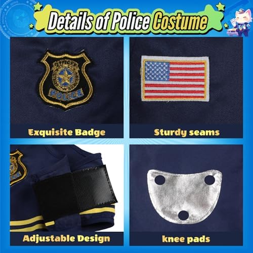 Yadiya Police Officer Costume for Kids 3-12