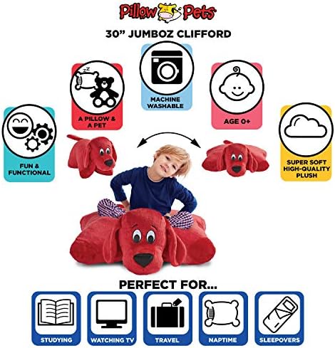 Pillow Pets Clifford The Big Red Dog Jumboz Plush 30 Inch Pillow
