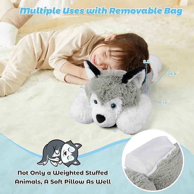 Bobbie Laxi 25 Weighted Husky Plush Toy