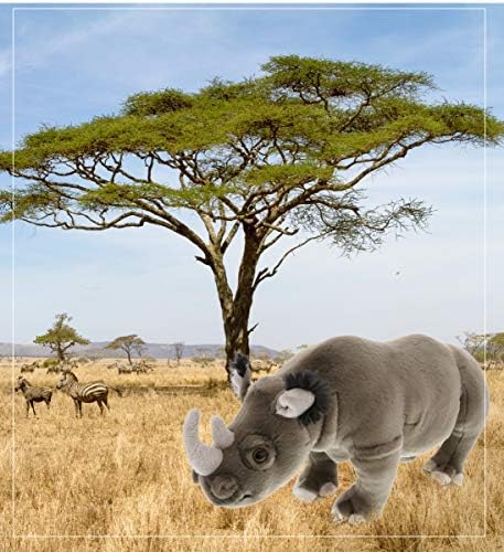 DolliBu Wild Stuffed Animal Soft Plush Rhino Toy for Kids