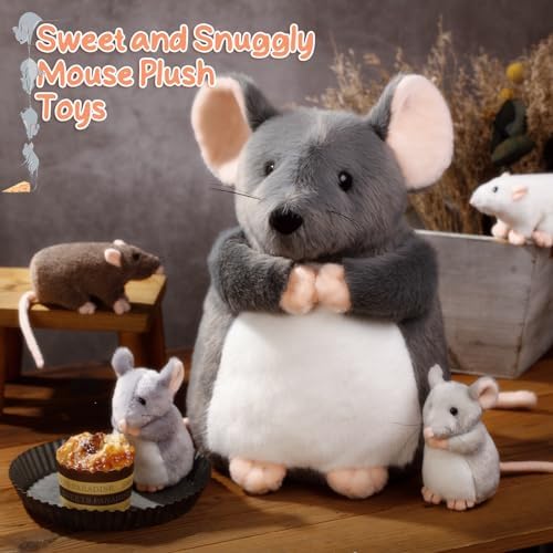 5 Pcs Mouse Plush Toy Set for Kids and Rat Lovers