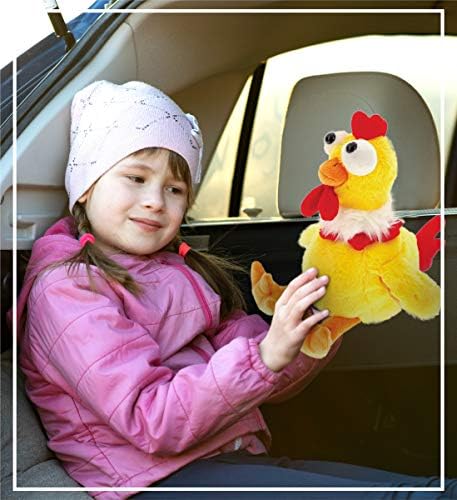 DolliBu Plush Rooster - Soft Huggable Sitting Yellow Farm Animal