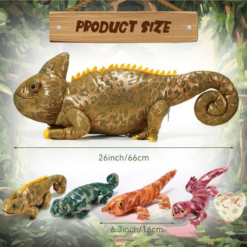 Lenwen 5 Pieces Chameleon Plush Toy Set