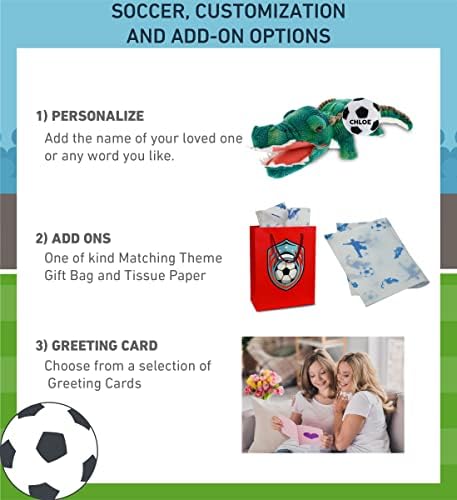 DolliBu Green Alligator Plush with Soccer Ball - 24 Inches