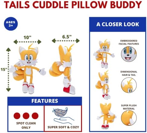 Franco Tails Plush Cuddle Pillow Buddy 1 Count