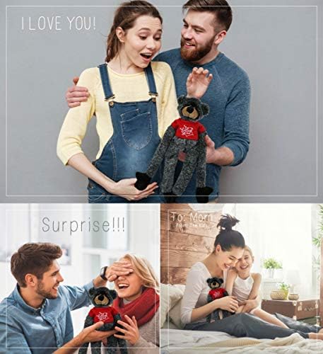 DolliBu I Love You Valentine Black Bear Plush Toy