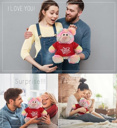 DolliBu I Love You Rainbow Bear Plush - 9 Inches 1