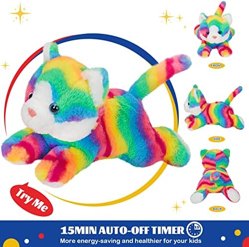 Glow Guards 13 Rainbow Cat Plush Toy with LED Night Light and Lullaby