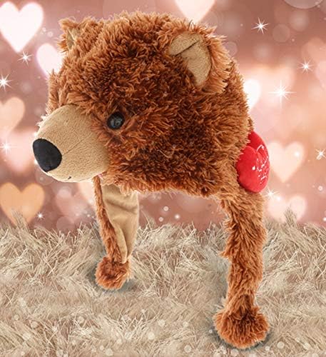 DolliBu I Love You Grizzly Bear Plush Hat - 16 Inches