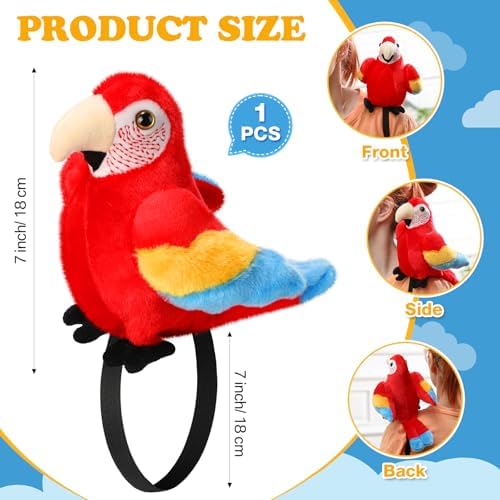 HyDren 7 Inch Plush Pirate Parrot Costume Accessory
