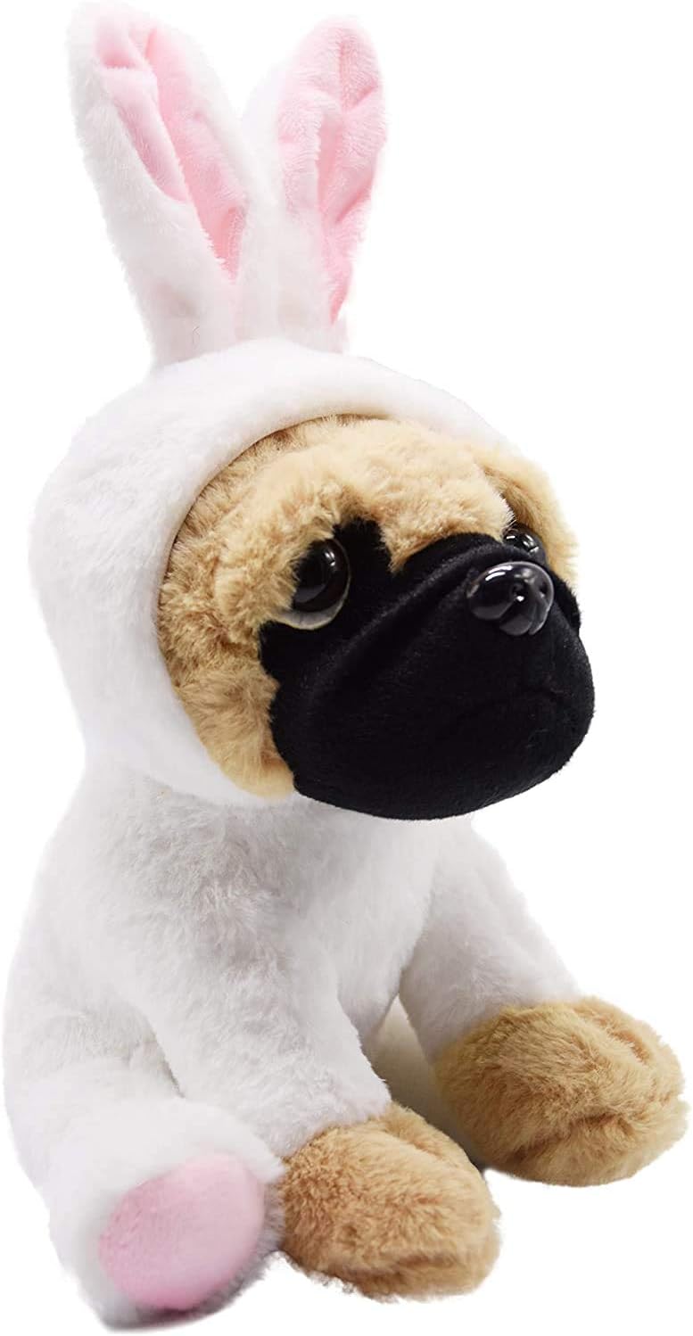 CASAGOOD Pug Dog Plush in Bunny Rabbit Costume