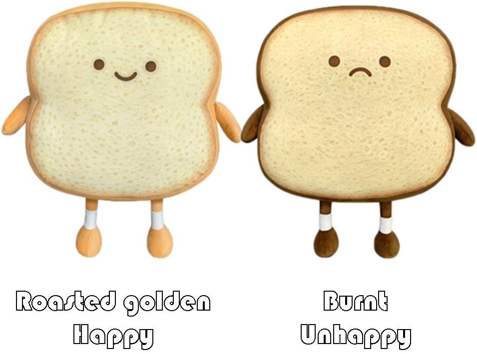 Funny Toast Bread Plush Pillow Toy - Cute Design for Relaxation