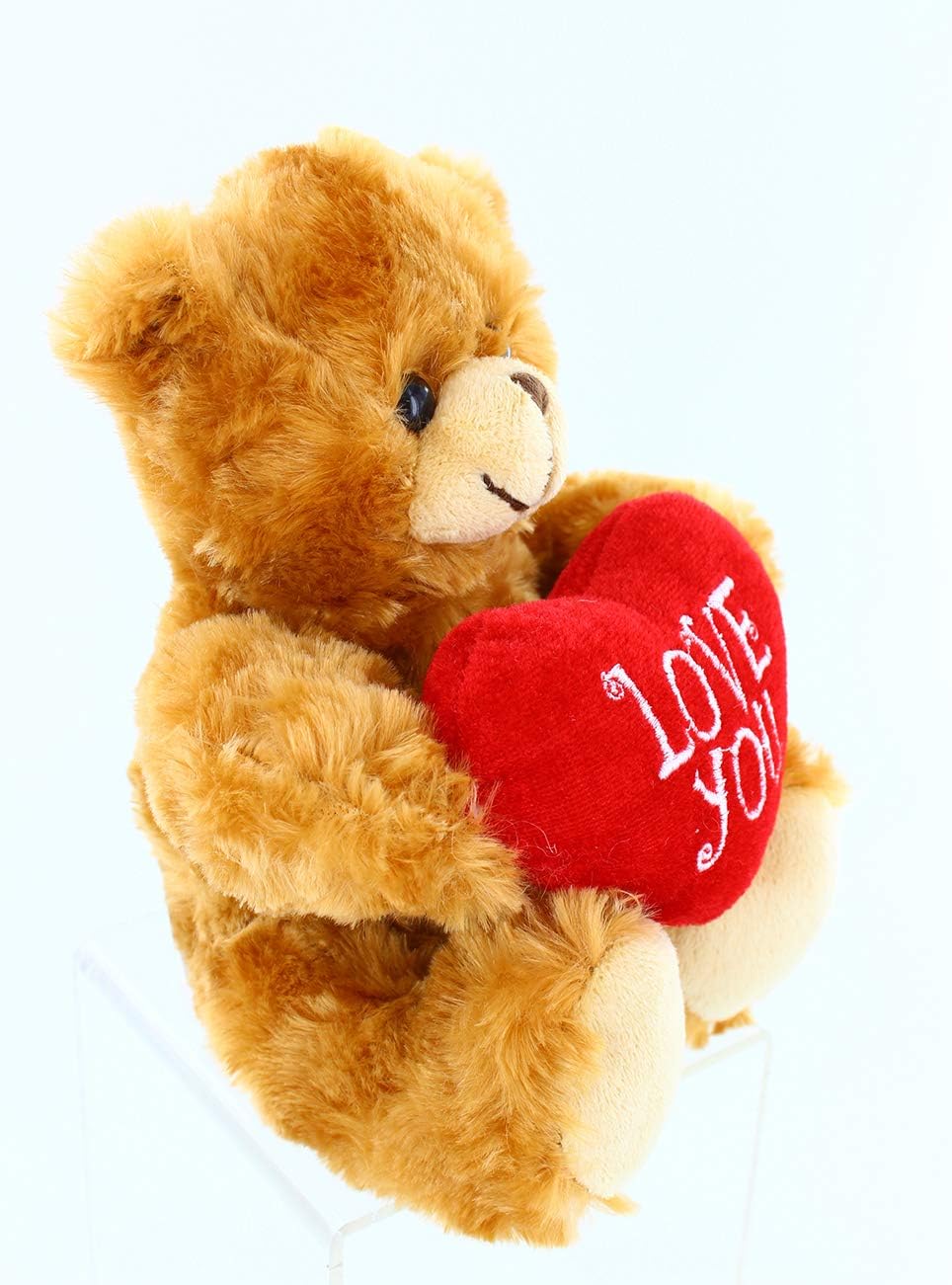 Plushland Stuffed Mocha Heart Bear - 9 Inch Plush Toy