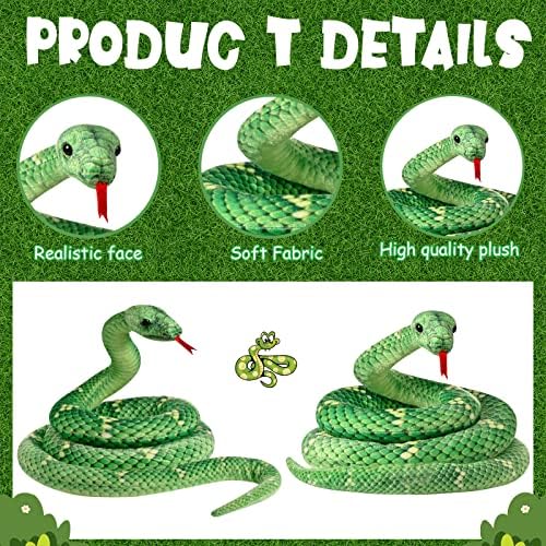 HyDren 80 Inch Giant Plush Snake Toy Green