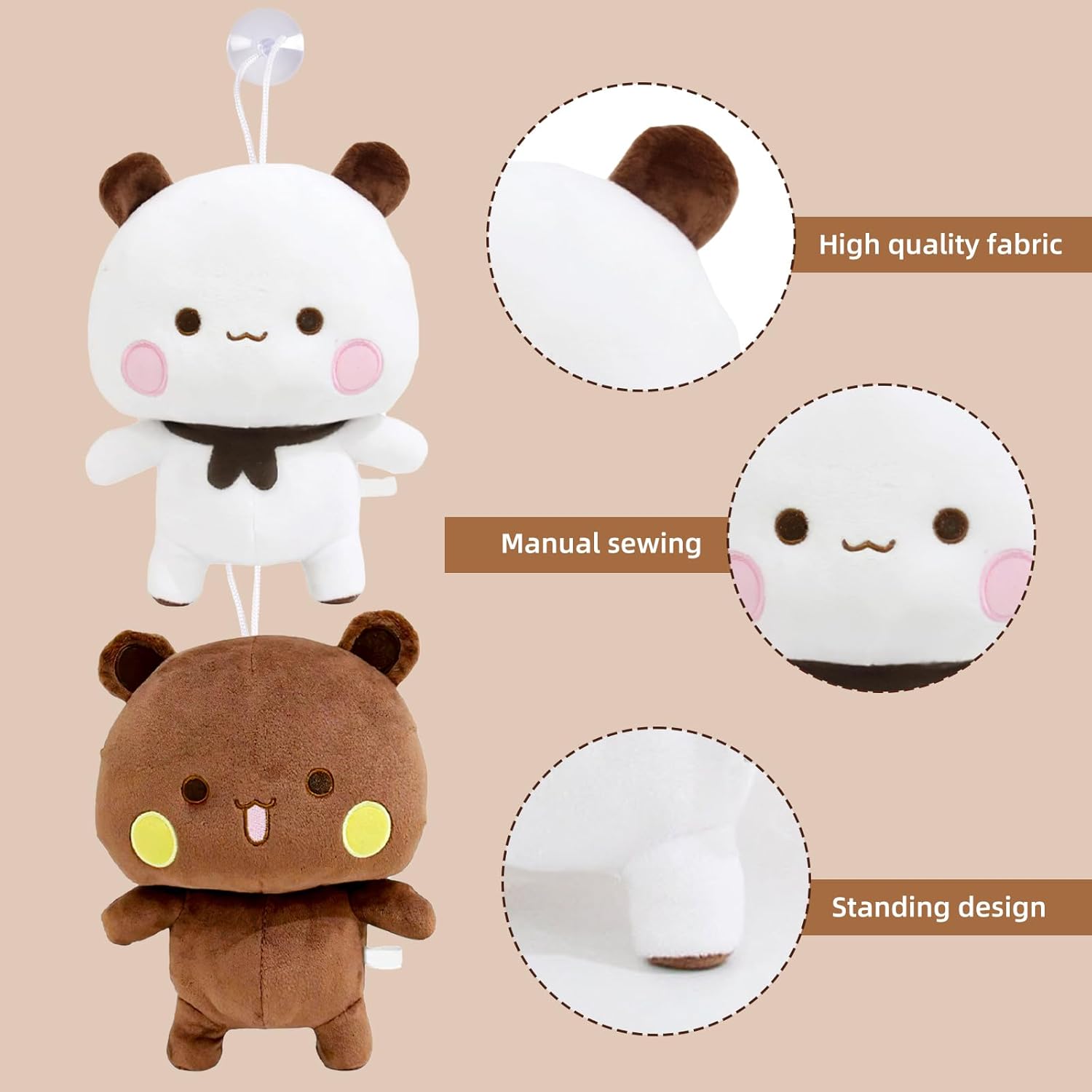 2 Pcs Bubu Dudu Bear Plush Toy for Kids and Girls