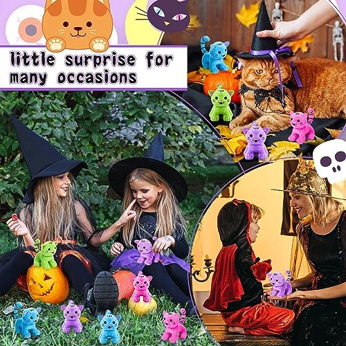 Jenaai 8 Pcs Halloween Cat Plush Set