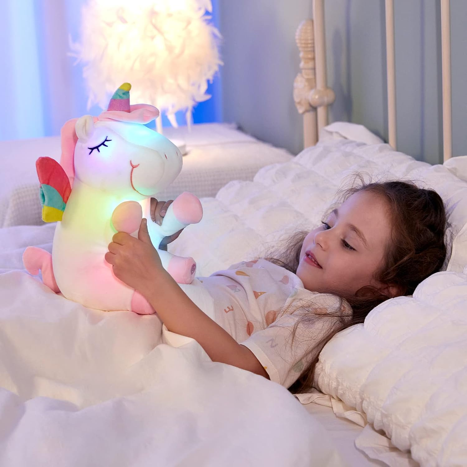 Athoinsu 12 Inch Light Up Unicorn Plush Toy