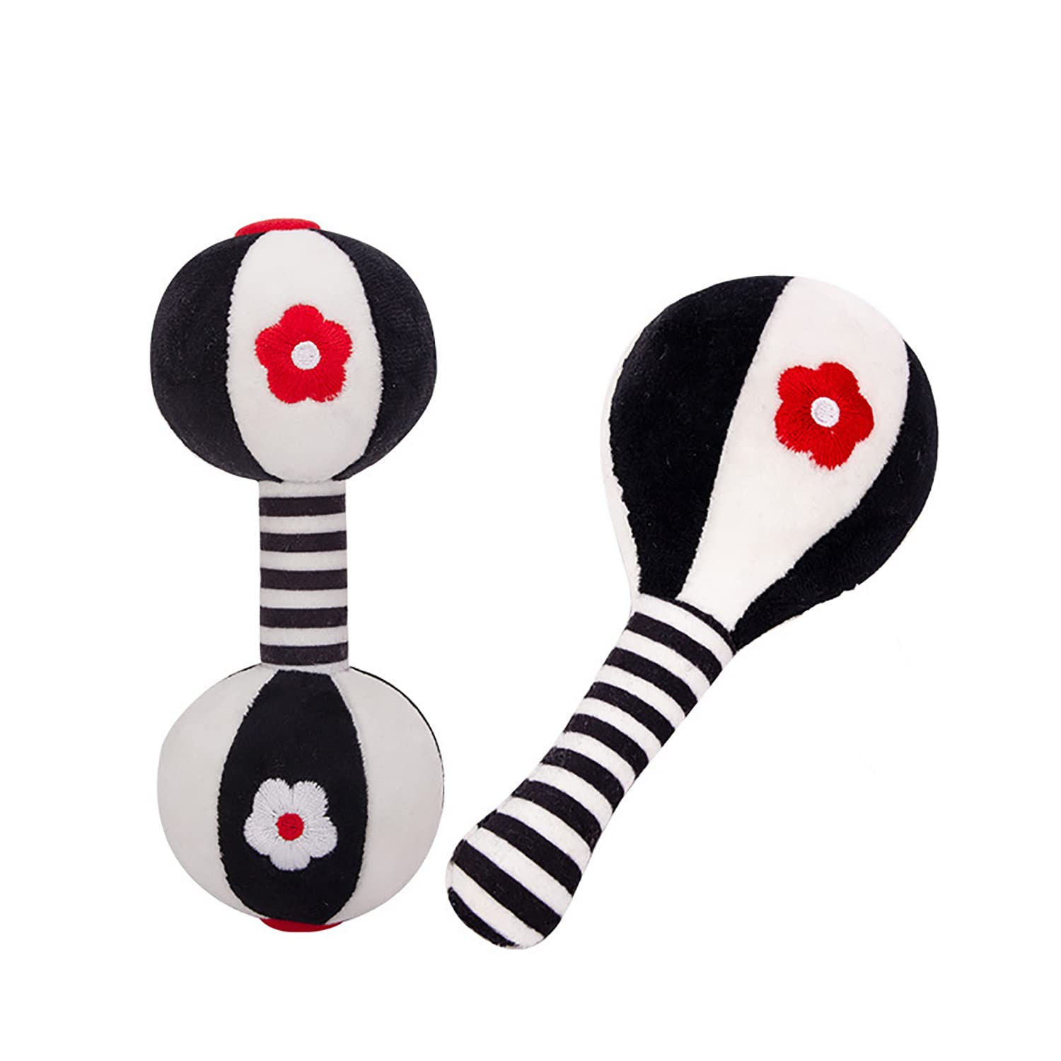 SHXERO 2 Pcs Soft Baby Rattles for 0-6 Months