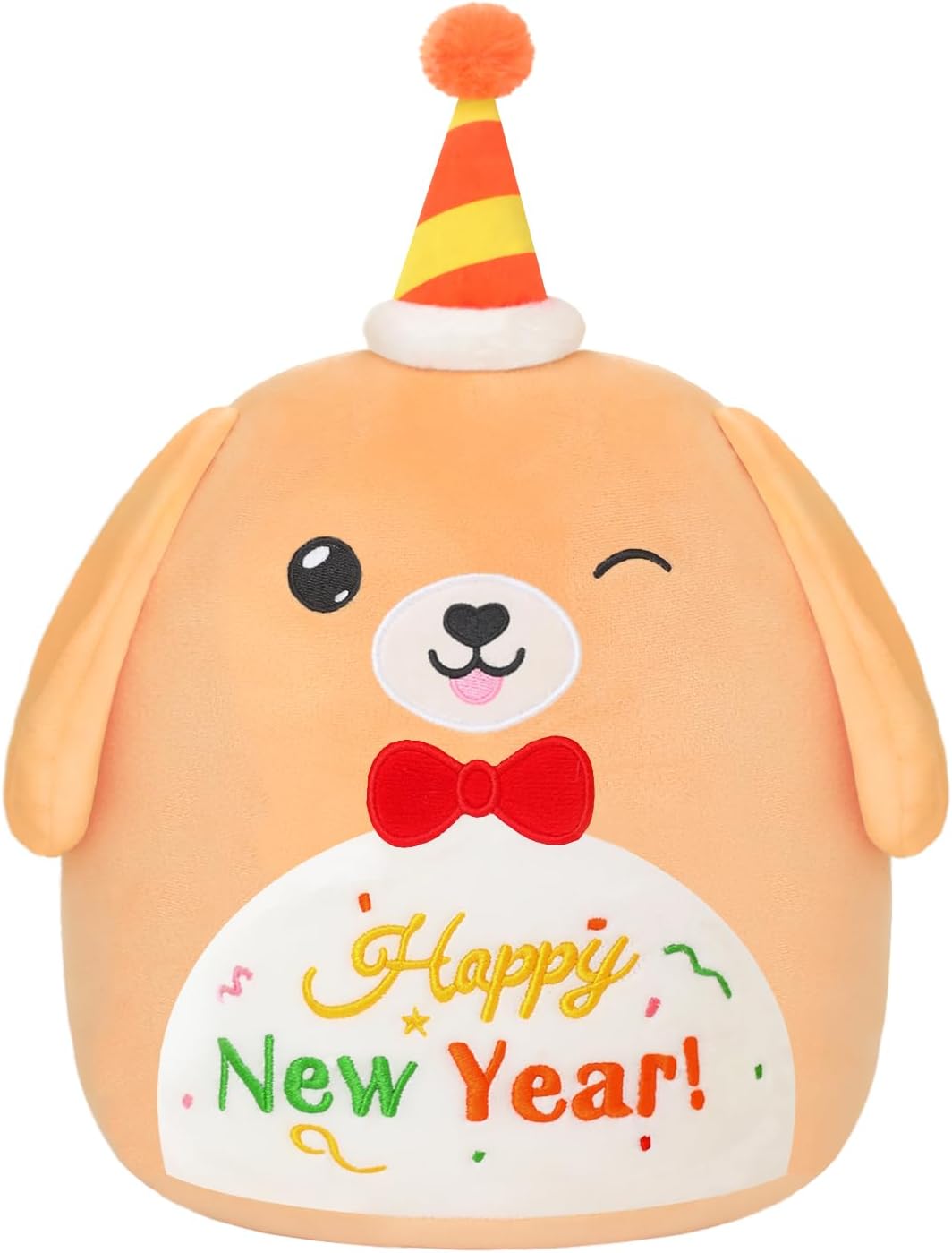SQEQE Happy New Year Kawaii Dog Plush Toy 10 Inch