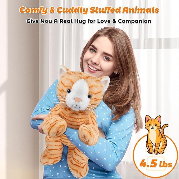 Bobbie Laxi 25 Cat Weighted Plush Toy for Comfort and Cuddle