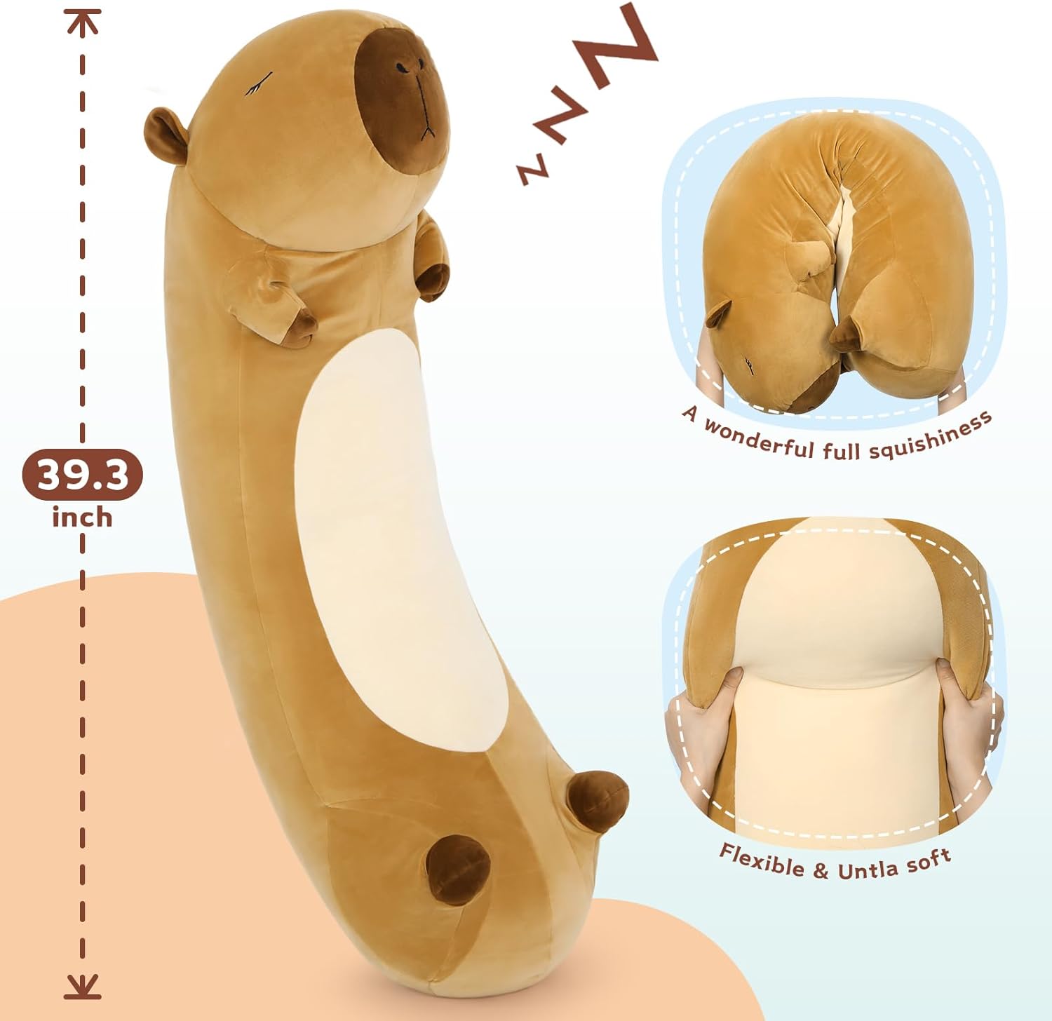 MorisMos Capybara Body Pillow 393in Cuddle Decor